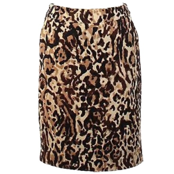MERONA Women’s Animal Print Cotton/Polyester Lined Pencil Skirt Size 10 - Picture 1 of 8